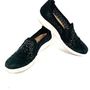 Anne Klein Sport Leather Studded Loafers Size 8.5